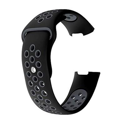 Fitbit Charge 3 & 4 siliconen DOT bandje - Zwart + Grijs - Maat: Large