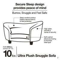 Enchanted hondenmand sofa ultra pluche snuggle wicker bruin 68x41x38 cm - thumbnail