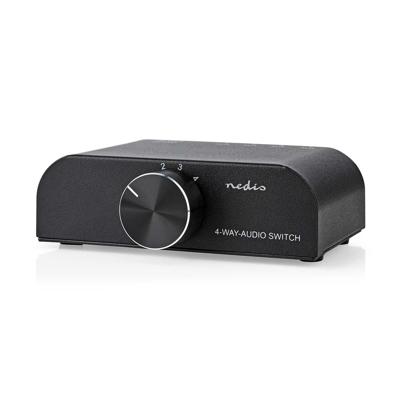 Nedis Analoge Audio-Switch | 4-Poorts poort(en) | Input: 1x 3,5 mm Audio-Input / 3x (2x RCA Female) | Output: 1x (2x RCA Female) | Manueel | Metaal | Nedis Analoge Audio-Switch | 4-Poorts poort(en) | Input: 1x 3,5 mm Audio-Input / 3x (2x RCA Female) | Output: 1x (2x RCA Female) | Manueel | Metaal |