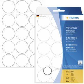 Etiket HERMA 2277 rond 32mm transparant 240stuks