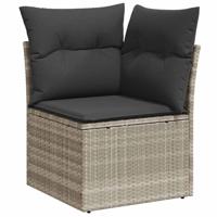6-delige Loungeset met kussens poly rattan lichtgrijs - thumbnail
