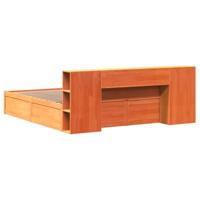 Bedframe zonder matras massief grenenhout wasbruin 200x200 cm - thumbnail