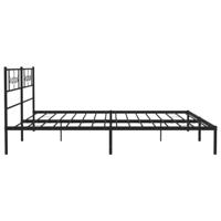 Bedframe met hoofdbord metaal zwart 193x203 cm - thumbnail