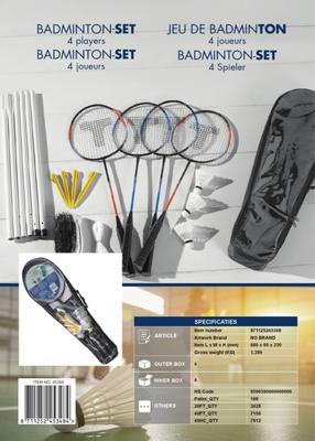 Complete Badmintonset, 4 spelers