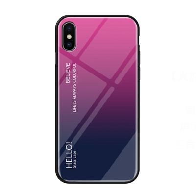 Gradiënt kleur glas Case voor iPhone XS Max (magenta)