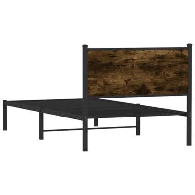 Bedframe zonder matras metaal gerookt eikenkleurig 107x203 cm
