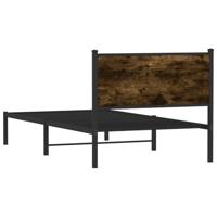 Bedframe zonder matras metaal gerookt eikenkleurig 107x203 cm - thumbnail