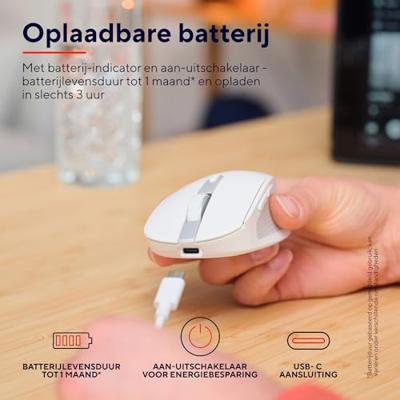 Trust OZAA COMPACT Muis Radiografisch Optisch Wit 6 Toetsen 3200 dpi Geïntegreerd scrollwiel