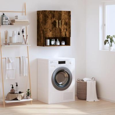 Wandkast 60x31x70 cm bewerkt hout gerookt eikenkleurig