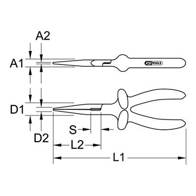 KS Tools 1171717 Platte rondbektang Recht Gereedschapsstaal 160 mm