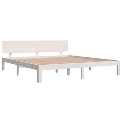 Bedframe massief hout wit 180x200 cm 6FT Super King