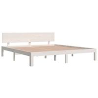 Bedframe massief hout wit 180x200 cm - thumbnail