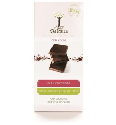 Balance Choco stevia tablet puur cacao 85 Gram Balance Choco stevia tablet puur cacao 85 Gram