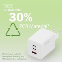 DIGITUS USB-oplader GaN II – 2x USB-C en type A – 3 poorten – tot 100 W – snellader – geschikt voor laptop, mobiele telefoon, tablet, smartwatch, koptelefoon, powerbank – wit - thumbnail
