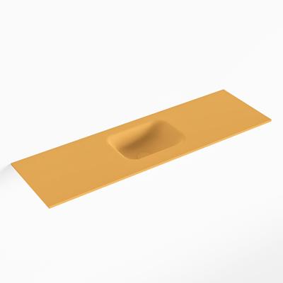 MONDIAZ LEX Ocher solid surface inleg wastafel voor toiletmeubel 100cm. Positie wasbak midden
