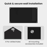 VidaXL Keuken achterwand zwart 90 x 50 cm gehard glas - thumbnail