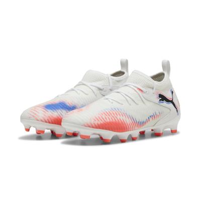 PUMA Future 8 Match Gras / Kunstgras Voetbalschoenen (MG) Kids Wit Felrood Blauw