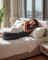 Primaviera Deluxe Bodypillow Pompom Antraciet 140 x 20 cm - thumbnail