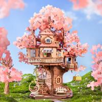 Robotime Sakura Boomhut Kersenbloesem Miniatuur Creatief Knutselen - thumbnail