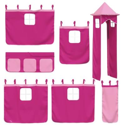 Gordijnen voor hoogslaper met tunnel polyester roze Gordijnen voor hoogslaper met tunnel polyester roze