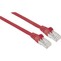 Intellinet 740630 RJ45 Netwerkkabel, patchkabel CAT 6A S/FTP 0.50 m Rood Folie afscherming, Afscherming gevlochten, Afgeschermd, Halogeenvrij 1 stuk(s) - thumbnail