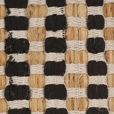 VidaXL Badmattenset handgeweven jute en stof naturel en zwart