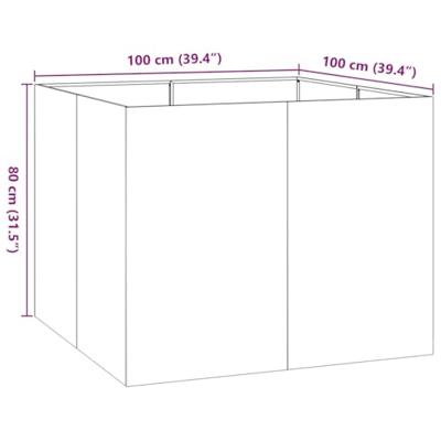 Plantenbak 100x100x80 cm staal antracietkleurig Plantenbak 100x100x80 cm staal antracietkleurig