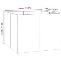 Plantenbak 100x100x80 cm staal antracietkleurig - thumbnail
