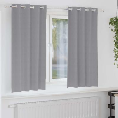 VidaXL Zwart-out gordijnen met ringen 2 pcs lichtgrijs 175 x 140 cm