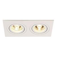 SLV Inbouwspot New Tria GU10 2 Square 17cm wit 113512 - thumbnail
