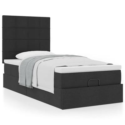 Ottoman bed met matras 90x190cm stof zwart