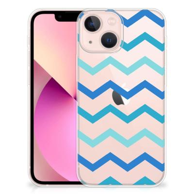 iPhone 13 mini | TPU bumper | Zigzag Blauw
