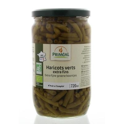 Primeal Haricots verts sperziebonen extra fijn bio 660 Gram Primeal Haricots verts sperziebonen extra fijn bio 660 Gram