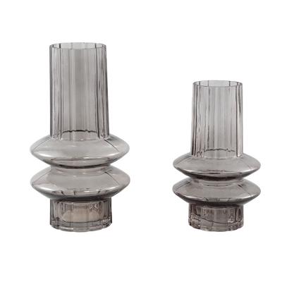 PTMD vaas norah grijs glas l 30 cm | 6 stuks