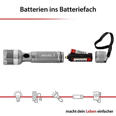 Arcas Arcas 3W 30700015 Zaklamp LED werkt op batterijen 130 lm 169 g