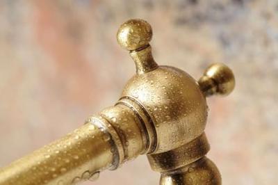 Keukenmengkraan Sapho Antea 2-knop Uitloop Recht 24 cm Brons