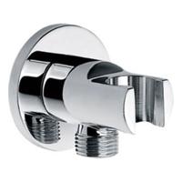 Xellanz Wandaansluitbocht met handdouchehouder rond 1/2" chroom - thumbnail