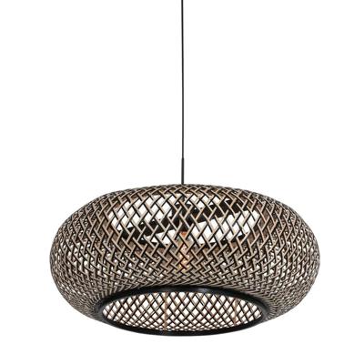 Steinhauer HanglampHaloSwap Ø 60cm zwart en rotan - 4533ZW