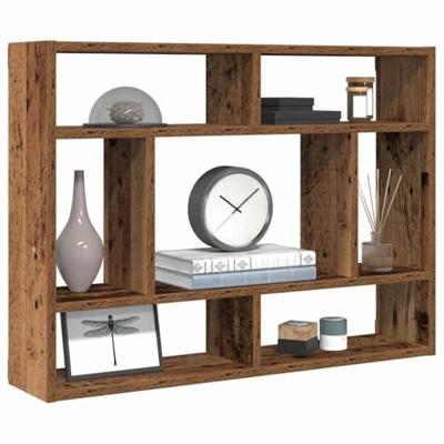 Wandschap 75x16x55 cm bewerkt hout oud houtkleurig
