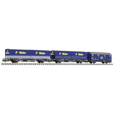 Liliput L260112 N set van 3 goederenwagons Tchibo-trein van de DB AG