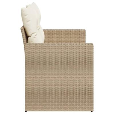 Tuinbank 2-zits met kussens poly rattan beige Tuinbank 2-zits met kussens poly rattan beige