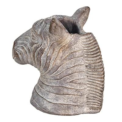 Clayre & Eef Bloempot Zebra 16x10x15 cm Grijs Steen Bloempot binnen Clayre & Eef Bloempot Zebra 16x10x15 cm Grijs Steen Bloempot binnen