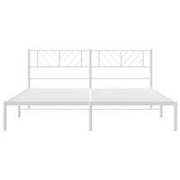 Bedframe met hoofdbord metaal wit 183x213 cm - thumbnail