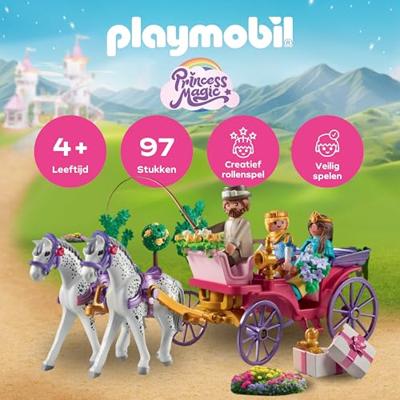 PLAYMOBIL Princess Magic koetsrit met prins en prinses 71846 - thumbnail