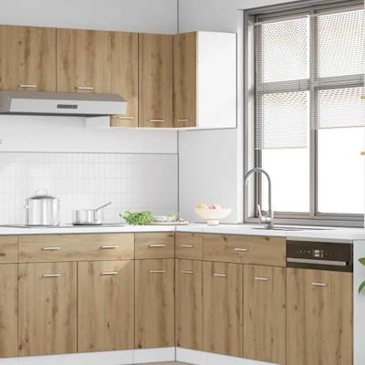 Hanghoekkast Lyon 57x57x60 cm bewerkt hout artisanaal eikenkleur