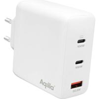 Aqiila W4 USB-oplader 120 W 1x USB-A, 2x USB-C USB PD, Quick Charge 3.0, QC 4+ Wit Binnen - thumbnail