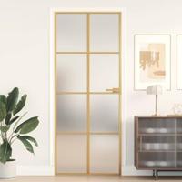 VidaXL Binnendeur smal 83x201,5 cm gehard glas en aluminium goudkleur - thumbnail
