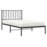 Bedframe met hoofdbord metaal zwart 100x190 cm - thumbnail
