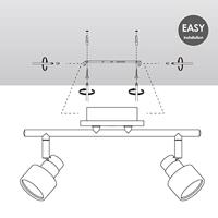 Light depot - LED opbouwspot Drift 2 lichts - 35,5 cm - mat staal - Outlet - thumbnail