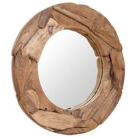 VidaXL Decoratieve spiegel rond 80 cm teakhout - thumbnail